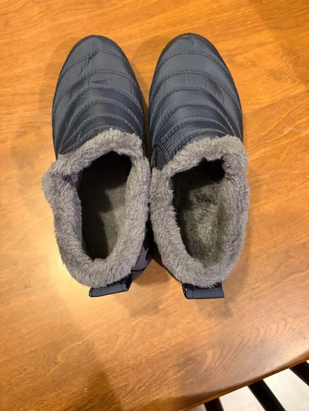 BJ Navy Blue Quilted Fleece-Lined Slip-On Winter Ankle Boots